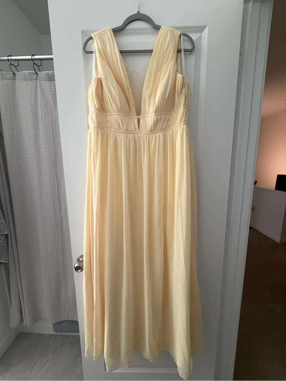 Revelry Cora Chiffon Dress - Pale Yellow
